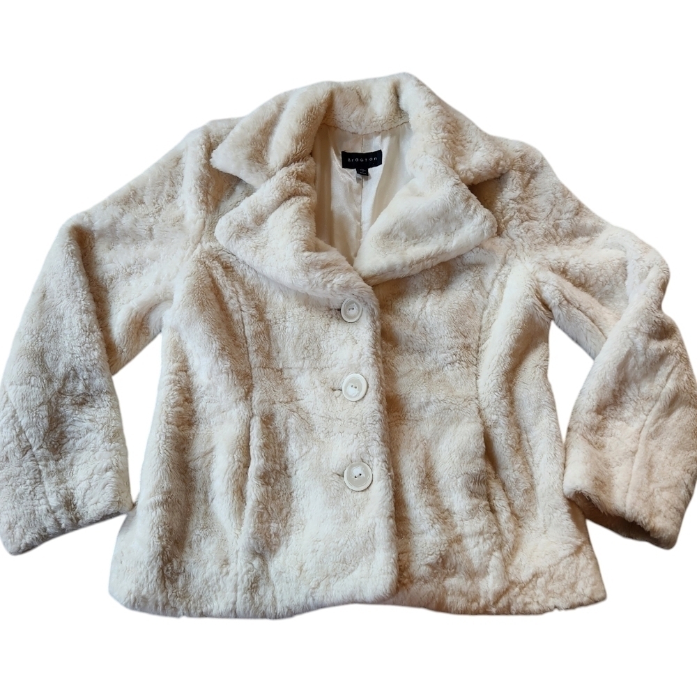 Braetan Teddy Chunky Ivory Peacoat sz L